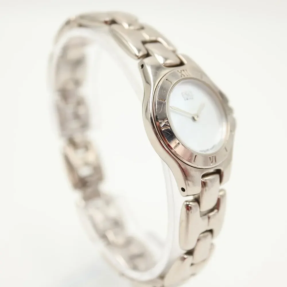 ESQ Swiss Silver Tone 25mm MOP Womens Watch Stainless Steel w New Battery